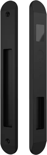 Cerradura falsa, cerradura estrecha de la puerta corredera, emparejamiento utilizado con cerradura inteligente para doble deslizador (negro)