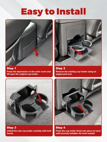 Miniatura 5 de Portavasos de consola compatible con Nissan Pathfinder 2005-2012, Nissan Xterra 2005-2015, Nissan Frontier 2005-2019. Reemplaza 96965-ZP00C