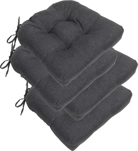 Miniatura 21 de RACE LEAF Cojines para Sillas de Patio 17x17 Pulgadas Paquete de 4, Cojines de Asiento Exteriores Engrosados Resistentes al Agua con Lazos