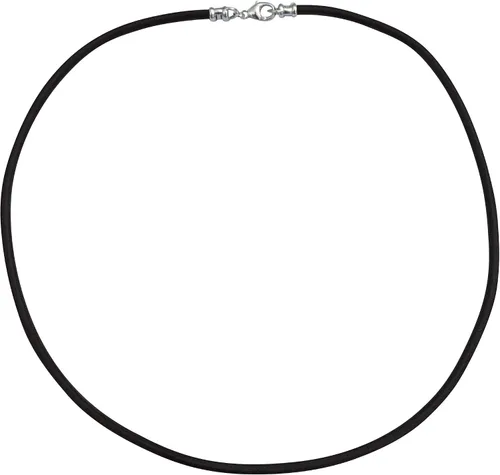 DragonWeave Collar de plata de ley de 0.118 in de grosor de cuero negro