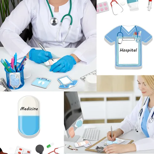Miniatura 7 de 8 paquetes de mini notas adhesivas divertidas para enfermeras, esenciales para estudiantes de enfermería, regalos escolares, papelería, notas