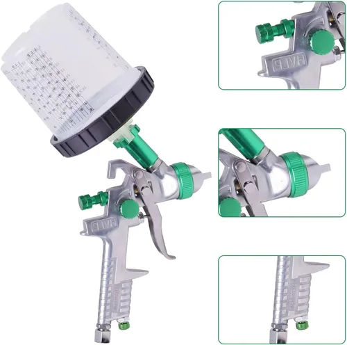 Miniatura 3 de Pulverizador de pintura con taza rápida de mezcla de pintura, kit de pistola de pintura en aerosol HVLP contiene boquillas de 1.4, 1.7 y 0.079 in