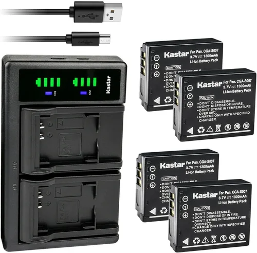 Miniatura 7 de Kastar CGA-S007 LTD2 Cargador de batería USB compatible con Panasonic CGA-S007 CGA-S007A CGA-S007A/1B CGA-S007E, CGR-S007, DMW-BCD10, Panasonic