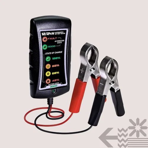 Miniatura 8 de OLS tester para batería de auto 12/24V DC [Abrazaderas grandes] [Pantalla LED] - Herramienta para medir el alternador/batería para autos motos