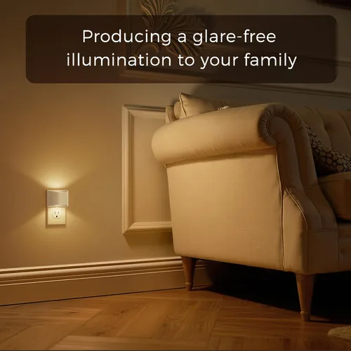Miniatura 4 de L LOHAS LED - Luces nocturnas enchufables en la pared con 3CCT ajustable (1600K/3000K/5000K), luz nocturna de 1W enchufable en la pared, sensor