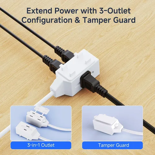 Miniatura 2 de Cable Matters 16 AWG 3 Cable plano para extensión con protección, 400002-10x2-WHT Blanco