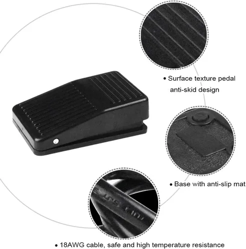 Miniatura 3 de Interruptor de pie, controlador de pedal accionado por pie, interruptor de alimentación, control de máquina de carpintería, cable de 5 pies