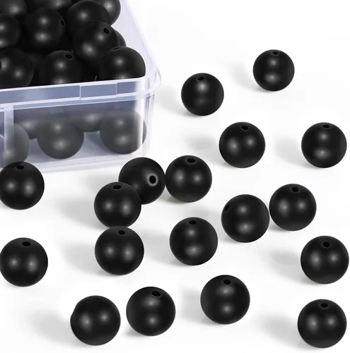 Miniatura 10 de Ecally 300 cuentas de ónice negro mate natural ágata negra cuentas redondas de ónice esmerilado cuentas sueltas para pulseras, collares, joyas