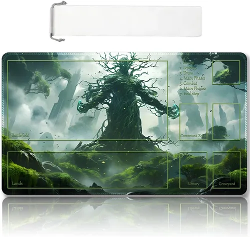 Miniatura 15 de Tapete de juego MTG cosido de alta calidad con zonas y parte trasera de goma antideslizante, tapete de juego TCG para MTG y otros juegos de cartas