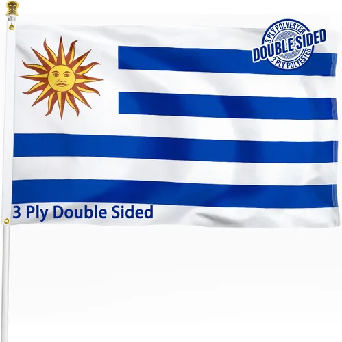 Miniatura 12 de Bandera de Nicaragua de 3 x 5 pies para exteriores, bandera nacional nicaragüense, bandera nacional nicaragüense, doble cara de 3 capas de poliéster