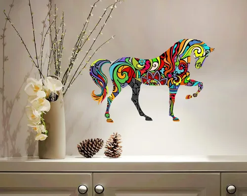 Miniatura 3 de GSS Designs - Plantilla de decoración de pared de caballo, plantilla de caballo de mandala (12 x 16 pulgadas), plantilla de pintura cortada