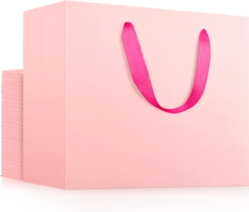 Miniatura 14 de EUSOAR Bolsas de regalo grandes negras, paquete de 12 bolsas de papel de compras de 16 x 6 x 12 pulgadas con asas, bolsa de mercancía de papel kraft