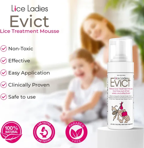 Miniatura 6 de EVICT - Tratamiento seguro todo en uno para piojos para niños Detiene piojos, huevos de piojos, súper piojos, liendres 100% natural y no tóxico