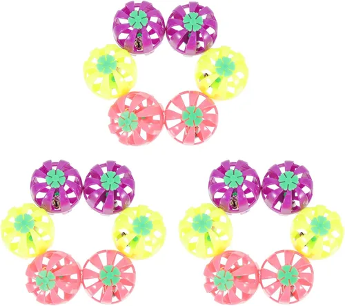 18Pcs Wear-Resistant Kitten Balls with Bells Portable Colorful Cat Ball for Indoor Play and Exercise Interactive Pet Accessories for Active Cats