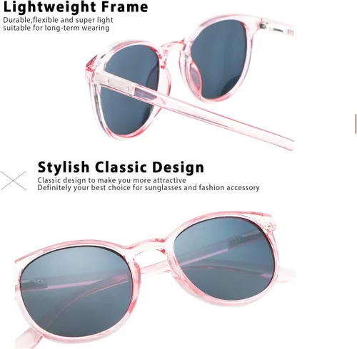 Miniatura 4 de YEIN 3 Pack Sunglasses for Men and Women, UV Protection Outdoor Glasses Vintage Square Full Frame Muse_clear Rosa+azul claro+gris claro