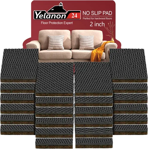 Miniatura 7 de Yelanon Almohadillas antideslizantes para muebles - 36 piezas de 1 pulgada, pinzas autoadhesivas de goma para patas de muebles, antideslizantes