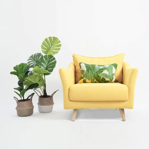 Miniatura 2 de Hofdeco Solo funda de almohada tropical, hoja de plátano verde, 12 x 20 pulgadas