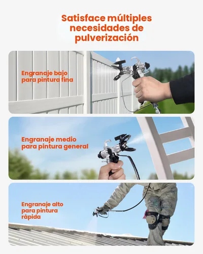 Miniatura 4 de VEVOR Pulverizador de pintura sin aire de soporte, pulverizador sin aire de alta eficiencia de 650 W, pulverizador de pintura eléctrico de 3000 PSI