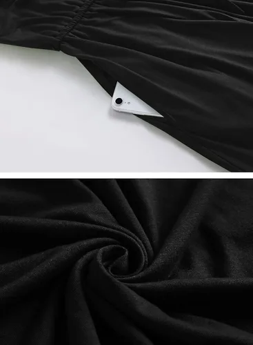 Miniatura 5 de Vestido casual de verano para mujer, de algodón, sin mangas, tirantes delgados, cintura ajustable, acampanado, con bolsillos, 826