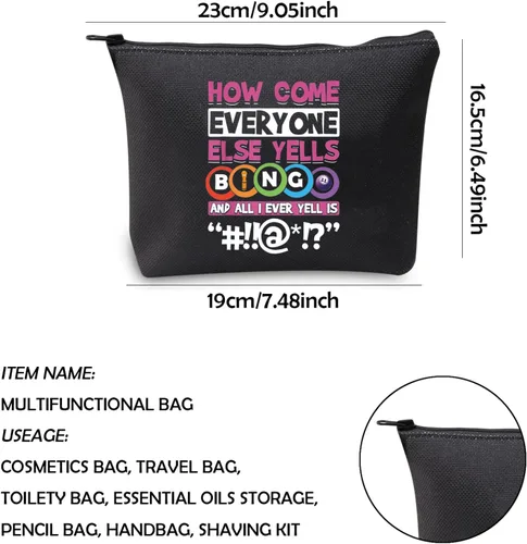 Miniatura 2 de WCGXKO Bolso divertido del regalo del jugador del bingo del amante del juego de la bolsa de la cremallera del, CÓMO LLEG, Cremallera