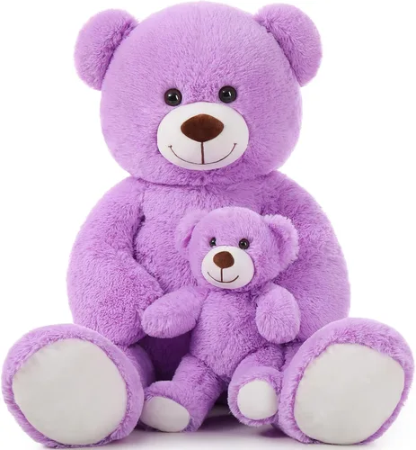 Miniatura 12 de MorisMos Oso de peluche gigante, regalo de oso gigante suave para niñas, novia en San Valentín, Navidad, cumpleaños, 47 pulgadas, azul Azul claro