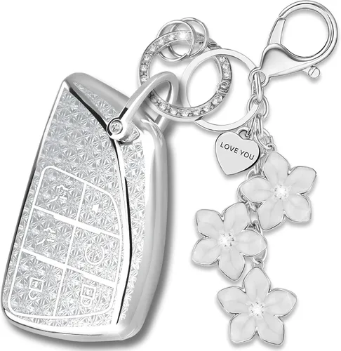 Miniatura 8 de Funda para llavero de TPU con llavero floral compatible con llave inteligente Chevy de 6 botones para mujeres