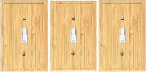 Miniatura 24 de Cubiertas de salida de madera maciza, placa de interruptor de luz de 4.8 x 3.14 pulgadas, placas de interruptor de bambú y cubiertas de Placa