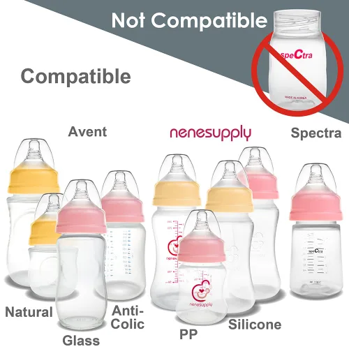 Miniatura 3 de Nenesupply 4 juegos de tapas de anillo de pezón compatibles con biberón Nenesupply, biberón de silicona y biberón de Avent, collar de pezón anti