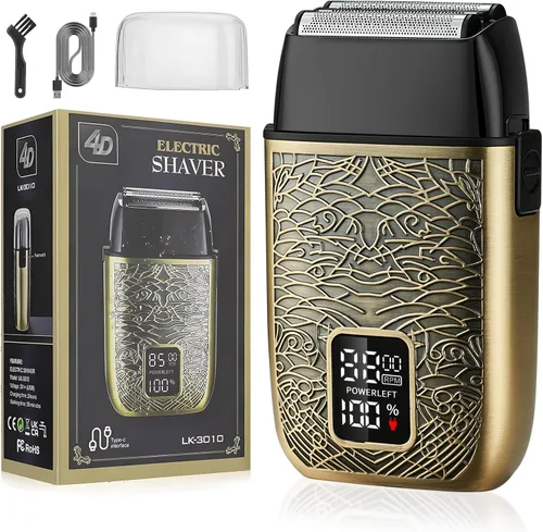 Miniatura 8 de Afeitadoras de aluminio para hombre, recortadoras de barba para hombres profesionales, afeitadoras eléctricas para hombres, afeitadora de bigote