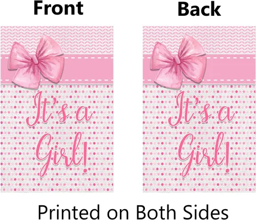 Miniatura 2 de Bandera de jardín con texto en inglés "It's A Girl" ("It's A Girl"), decoración de anuncio de nacimiento para niña, 12 x 18 pulgadas, doble cara