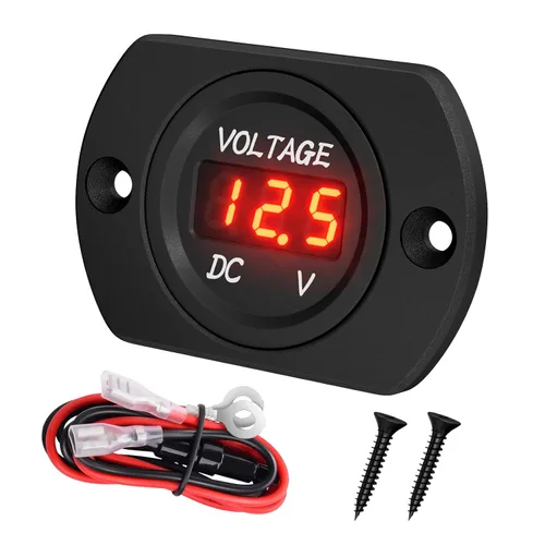 Miniatura 8 de DaierTek DC 12V 24V Display Automotriz Voltímetro de Reemplazo, Medidor de Voltaje Digital de 12 Voltios 24 Voltios 36 Voltios Impermeable Mini