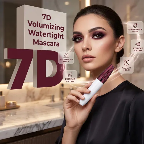 Miniatura 5 de Máscara de pestañas de volumen impermeable 7D, 2026, pestañas rizadas naturales de larga duración para maquillaje profesional de ojos para mujeres