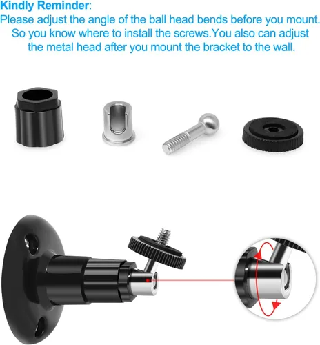 Miniatura 4 de FastSnail Soporte de pared compatible con Wyze Cam Pan y cámara Wyze Cam V3/Ring, soporte ajustable para interiores y exteriores para Wyze Cam Pan