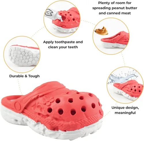 Miniatura 5 de Juguetes Masticables para Perros, Juguete de Zapatilla de Goma Duradero para Cachorro, Juguetes Resistentes para Perros para Entrenamiento