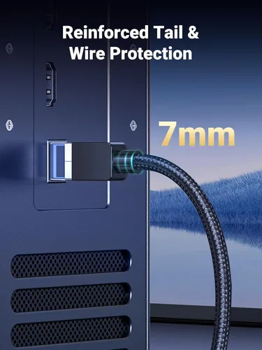 Miniatura 5 de UGREEN Cable Ethernet Cat 8 de 20 pies, cable de red trenzado de alta velocidad de 40 Gbps 2000 Mhz Cat8 RJ45 blindado para interiores, cables LAN
