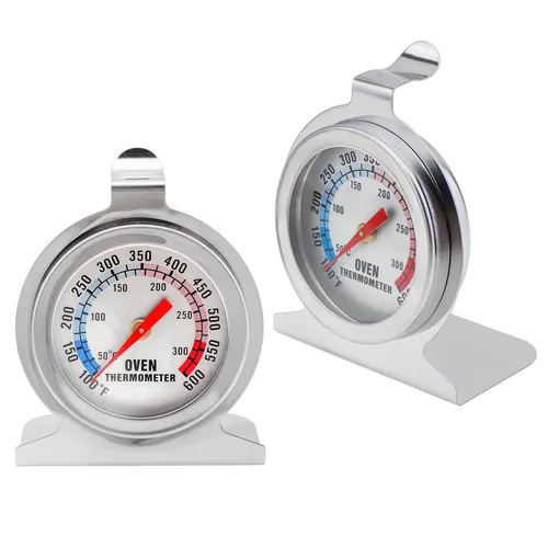 Termómetro para horno, paquete de 2 unidades de 122.0-572.0 °F/100-600°F, para parrilla, freír chef, ahumador, termómetro analógico, lectura
