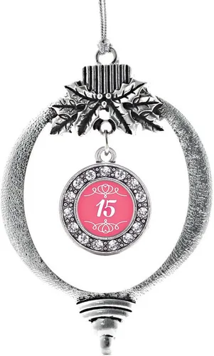 Miniatura 155 de Inspired Silver - Twin One - Adorno festivo de Navidad de plata - Adorno festivo de árbol de Navidad con dije de círculo y circonita cúbica