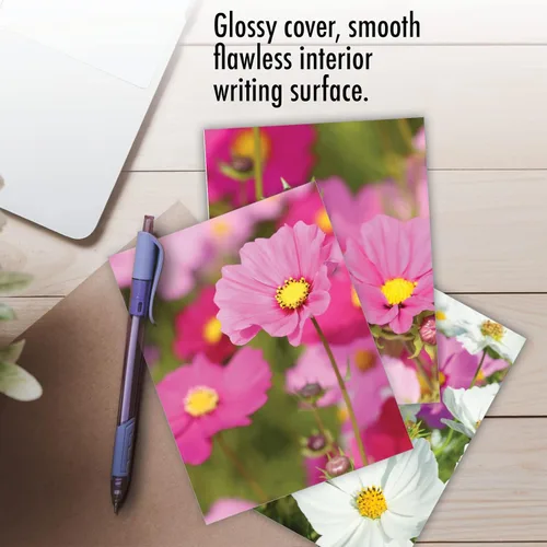 Miniatura 5 de The Best Card Company - 10 tarjetas de notas en blanco con flores (4 x 5.12 pulgadas) - Tarjetas de notas florales, surtido en caja para todas