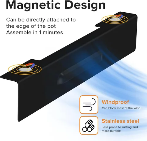 Miniatura 3 de Protectores de viento para parrilla Blackstone de 22 pulgadas, pantalla magnética de acero inoxidable para parrilla Blackstone, accesorios
