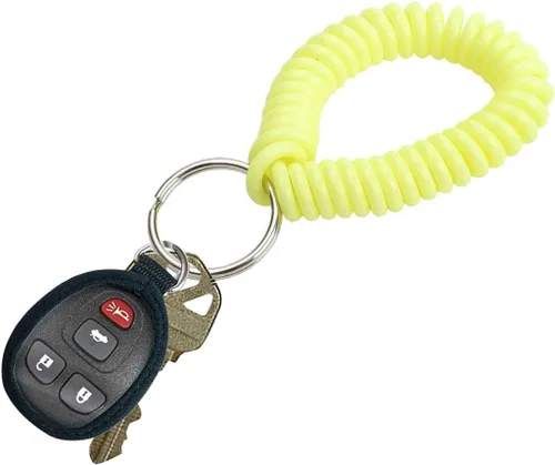 Miniatura 15 de Lucky Line - Resorte de muñeca en espiral de 2 pulgadas de diámetro con llavero de acero, multicolor, pulsera flexible para muñeca, se estira hasta