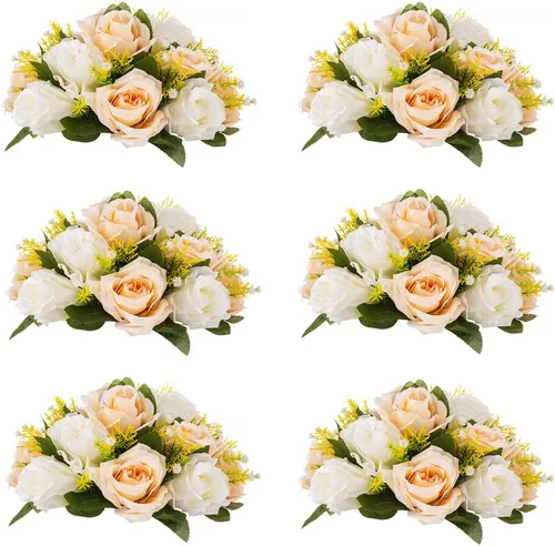 Miniatura 31 de Centros de mesa de flores para mesas de boda: decoraciones de mesa de Halloween, bolas de flores negras, centros de mesa para compromiso, ceremonia