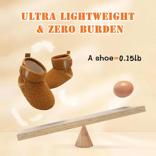 Miniatura 3 de BARERUN Pantuflas para niños y niñas, zapatos de casa para bebés, botines de invierno mullidos de felpa acogedora para niños, pantuflas cálidas