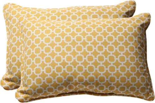 Miniatura 23 de Pillow Perfect Trellis - Almohadas para interiores y exteriores, 2 unidades, lumbares, 11.5 x 18.5 pulgadas, color negro