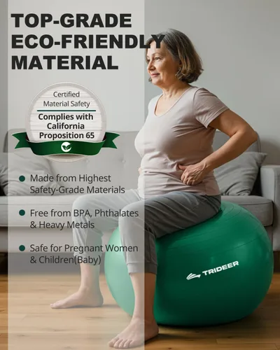 Miniatura 4 de Trideer Pelota de ejercicio para fisioterapia y entrenamiento - Pelota suiza para fuerza y equilibrio del núcleo