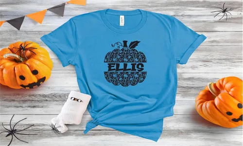 Miniatura 3 de SEC Apparel Adhesivo de parche con nombre de calabaza de Halloween personalizado para camisetas Ropa de tela Monograma personalizado