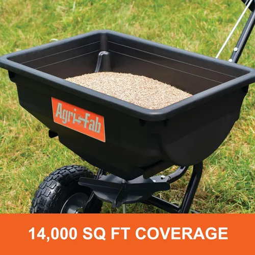 Miniatura 2 de Agri-Fab 45-0532-AMZ, esparcidor de césped profesional de capacidad de 85 libras, cobertura aproximada de ¼ de acre (14,000 pies cuadrados), ancho