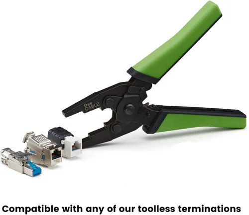 Miniatura 2 de trueCABLE Alicates de crimpado paralelo, conector Keystone sin herramientas y herramienta de cierre de enchufe de terminación de campo, trueCLOSE