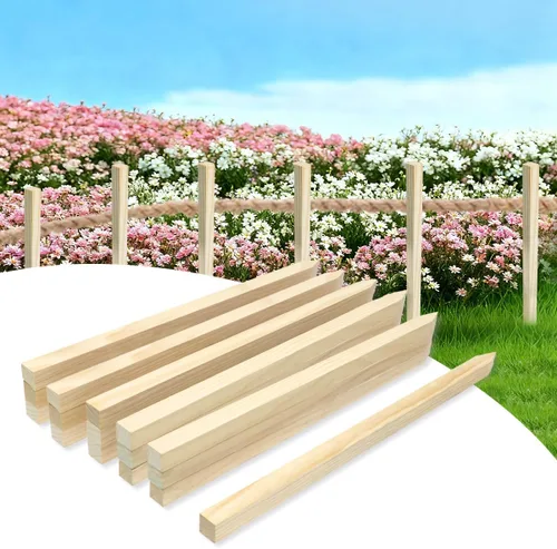 Miniatura 7 de 30 estacas de jardín de madera de 12 pulgadas, estacas de madera para letreros, estacas de grado y encuesta para soporte de plantas, valla de limo