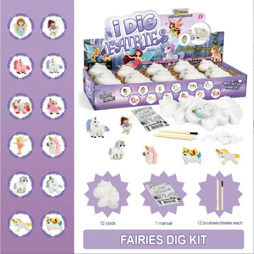 Miniatura 2 de Liberty Imports Paquete de 12 kits de excavación de hadas y unicornio para niños, aventura mágica encantada de excavación, recuerdos de fiesta