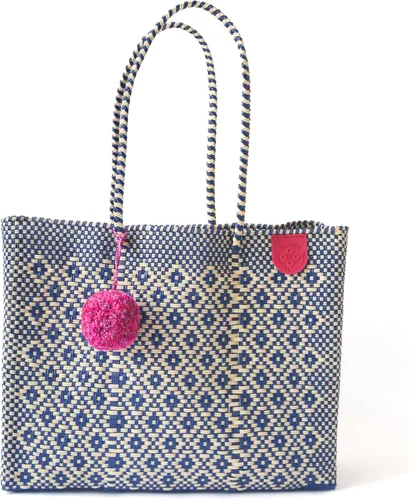 Mixte Tejido Super Bolso de Mano, Bolso de Plástico Reciclado Tejido a Mano, Bolso Tejido Mexicano, Bolso de Playa, Bolso de Verano, Bolso de Playa